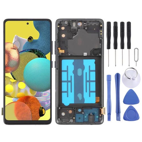 Ecrã OLED de 6,43" com Aro Samsung Galaxy A51 5G SM-A516 (Preto)