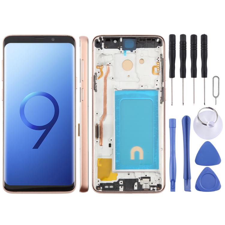 Pantalla LCD TFT de 6,18 pulgadas con digitalizador y marco para Samsung Galaxy S9+ SM-G965F (dorado)