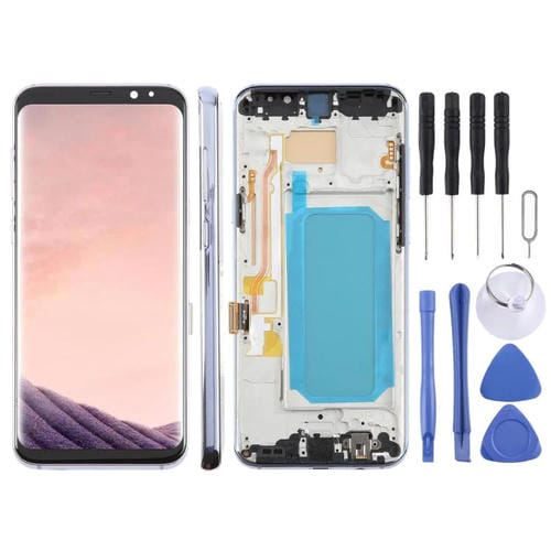 Pantalla LCD TFT de 6,18 pulgadas con digitalizador y marco para Samsung Galaxy S8+ SM-G955F (morado)