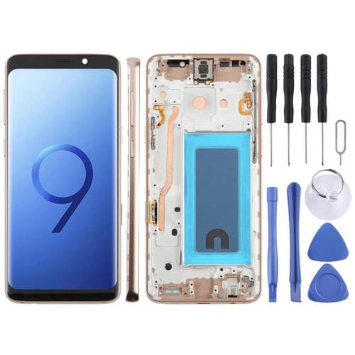 Pantalla LCD TFT de 5,7 pulgadas con digitalizador y marco para Samsung Galaxy S9 SM-G960F (dorado)