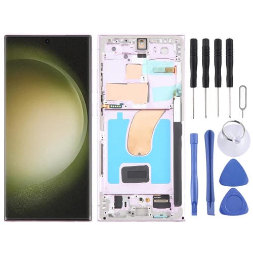 Ecrã LCD OLED 6,78 polegadas Samsung Galaxy S23 Ultra 5G SM-S918B Edição UE com Moldura (Roxo)