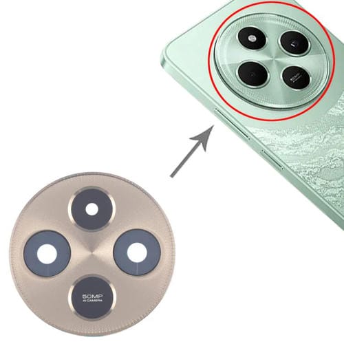 Copertura Obiettivo Fotocamera Posteriore Xiaomi Poco C75 5G (Dorata) Originale