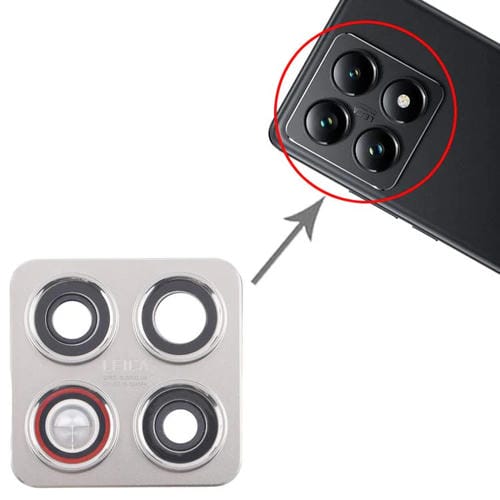 Tampa Lente Câmara Traseira Xiaomi 14T (Prata) Original