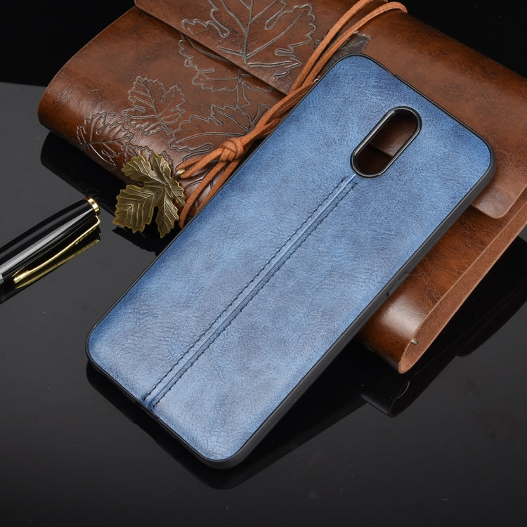Para Nokia 2.3 Patrón de piel de vaca de costura a prueba de golpes PC + PU + Estuche de TPU (Azul)
