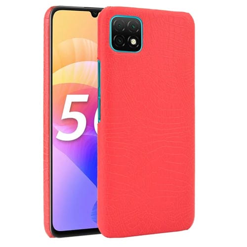 Para Huawei Enjoy 20 Funda PC + PU con textura de cocodrilo a prueba de golpes (rojo)