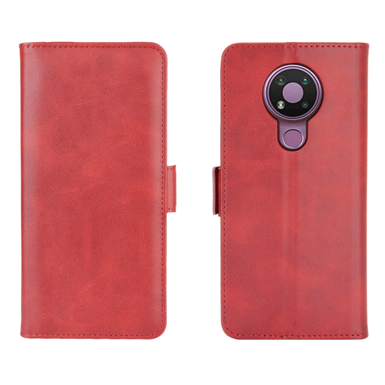Para Nokia 3.4 Estuche de cuero con tapa horizontal con hebilla magnética de doble cara con soporte, ranuras para tarjetas y billetera (rojo)