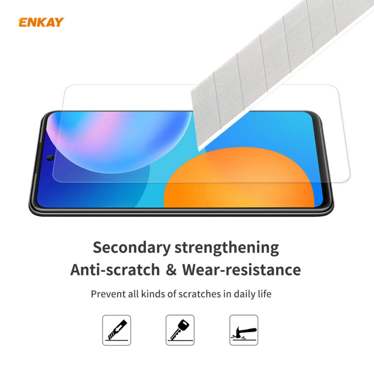 Para Huawei P Smart 2021 10 PCS Enkay Hat-Prince 0.26mm 9h 2.5D Película de vidrio templado de borde curvo