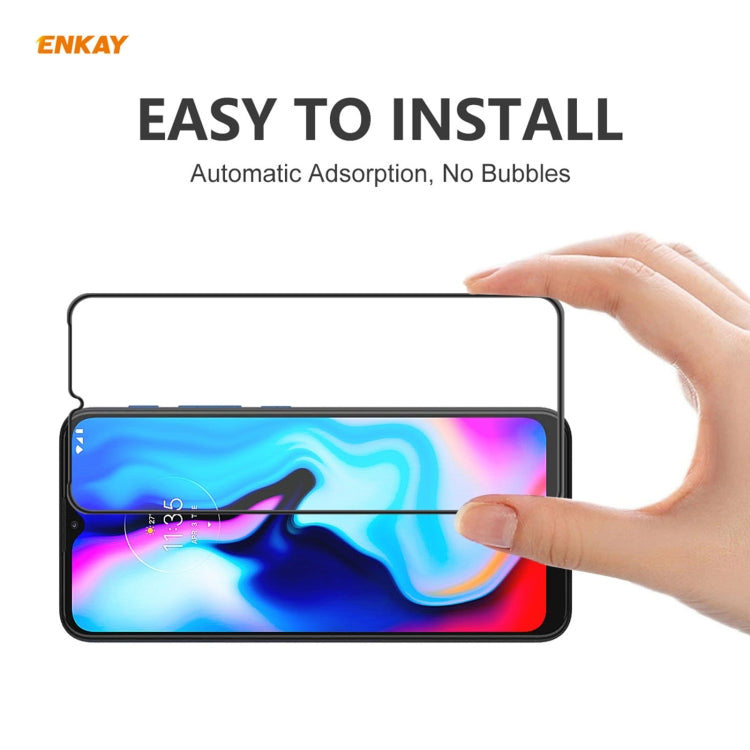 Para Motorola Moto E7 Plus ENKAY Hat-Prince Anti-drop Full Glue Vidrio templado Película de pantalla completa Protector anticaída