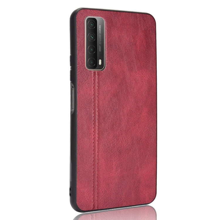 Para Huawei Y7A / P SMART 2021 Patrón de costura a prueba de golpes PC para PC para PC + PU + TPU Caso (rojo)