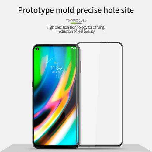 Para Motorola Moto G9 Plus PINWUYO 9H Película de vidrio templado a prueba de explosiones de pantalla completa curvada 3D (negro)