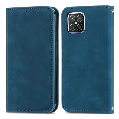 Para Huawei Nova 8 SE Retro Siente Sienta Asunto Magnético Horizontal Flip Funda de cuero con soporte y ranuras para tarjetas y marco de fotos (azul)