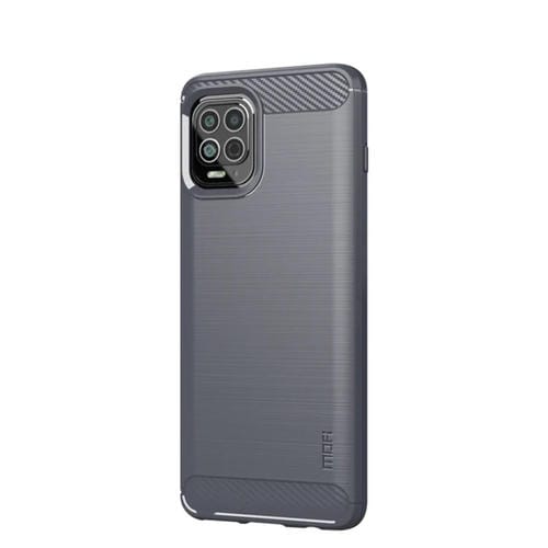 Para Motorola Moto Edge S Mofi Gentleness Series Textura cepillada Fibra de carbono FIBRA SOFT TPU Funda (gris)