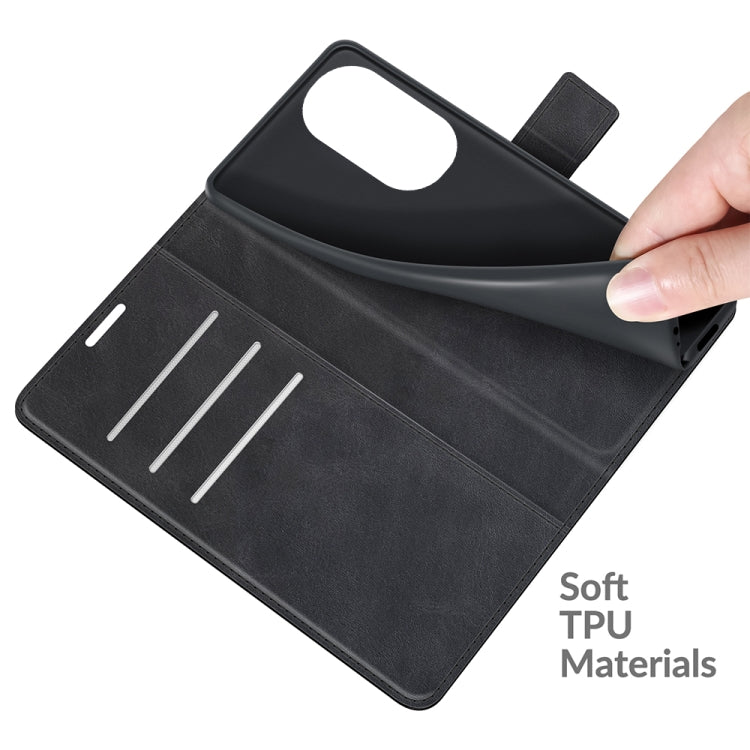 Para Huawei P50 Retro Becerro patrón Hebilla Horizontal Flip Funda de cuero con soporte y tragamonedas y billetera (Negro)