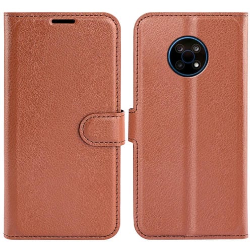 Para Nokia G50 Litchi Texture Horizontal Flip Funda protectora con soporte y ranuras para tarjetas y billetera (marrón)