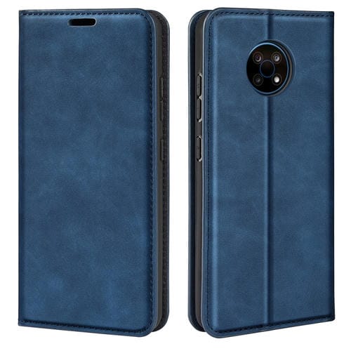 Para la caja de cuero de succión magnética de la succión magnética de Nokia G50 de la piel con soporte y tragamonedas y billetera (azul oscuro)