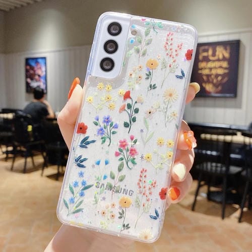Funda para Samsung Galaxy A50 Fresh Small Floral Epoxy TPU Phone Case (Flores de Colores)