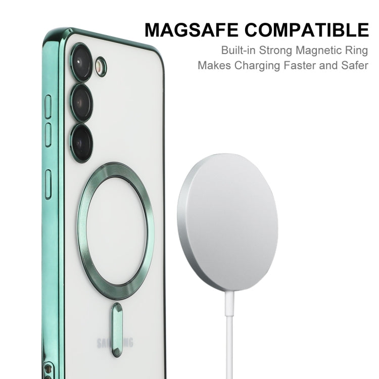 Caja de Teléfono TPU Enkay para Samsung Galaxy S23+ 5G a Prueba de Golpes Magsafe con Película de Lente (Verde)