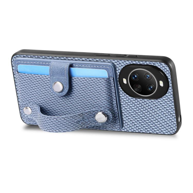 Funda trasera con soporte para tarjeta y correa para Huawei Nova 14, incluye cuchillo (azul)
