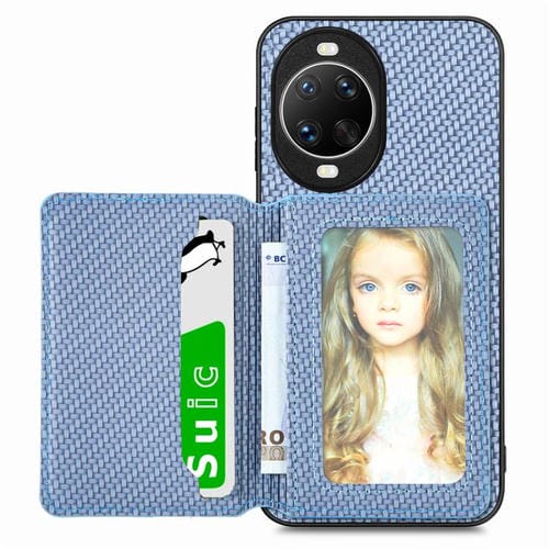 Funda magnética de fibra de carbono para Huawei Nova 14 Pro (azul)
