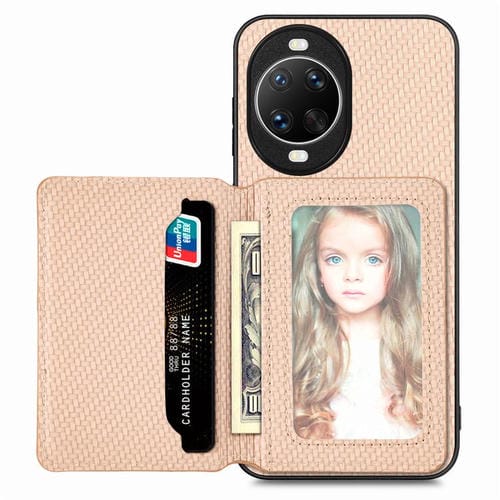 Funda magnética de fibra de carbono para Huawei Nova 14 Ultra (caqui)