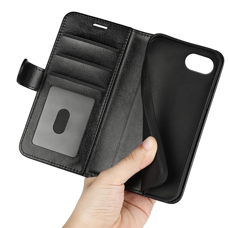 Funda de Cuero con Tapa Horizontal Textura R64 para iPhone 16E (Negro)