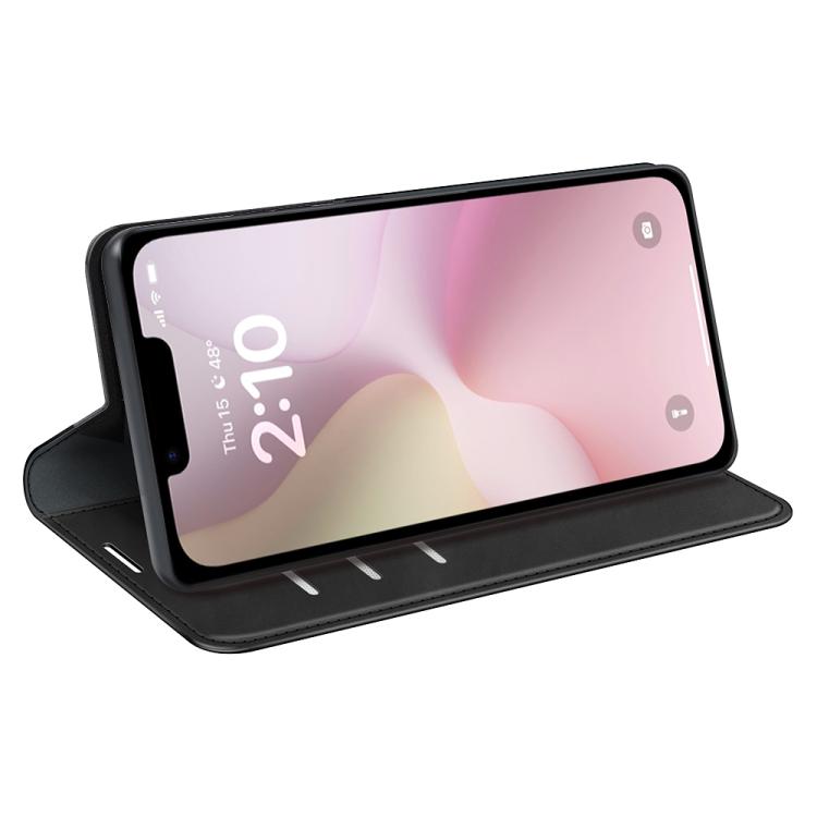Funda de Cuero con Ventosa Magnética Retro-Skin para iPhone 16E (Negra)