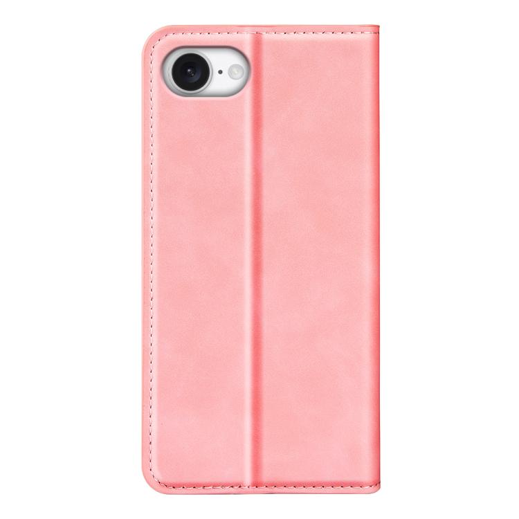 Funda de Cuero con Ventosa Magnética para iPhone 16E Retro-Skin (Rosa)