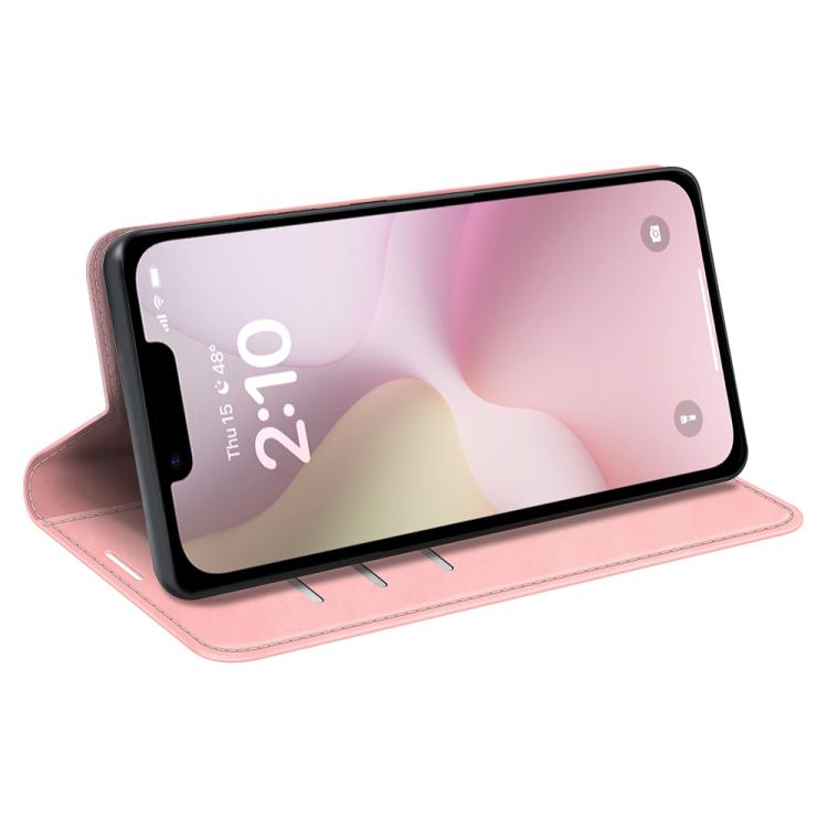 Funda de Cuero con Ventosa Magnética para iPhone 16E Retro-Skin (Rosa)