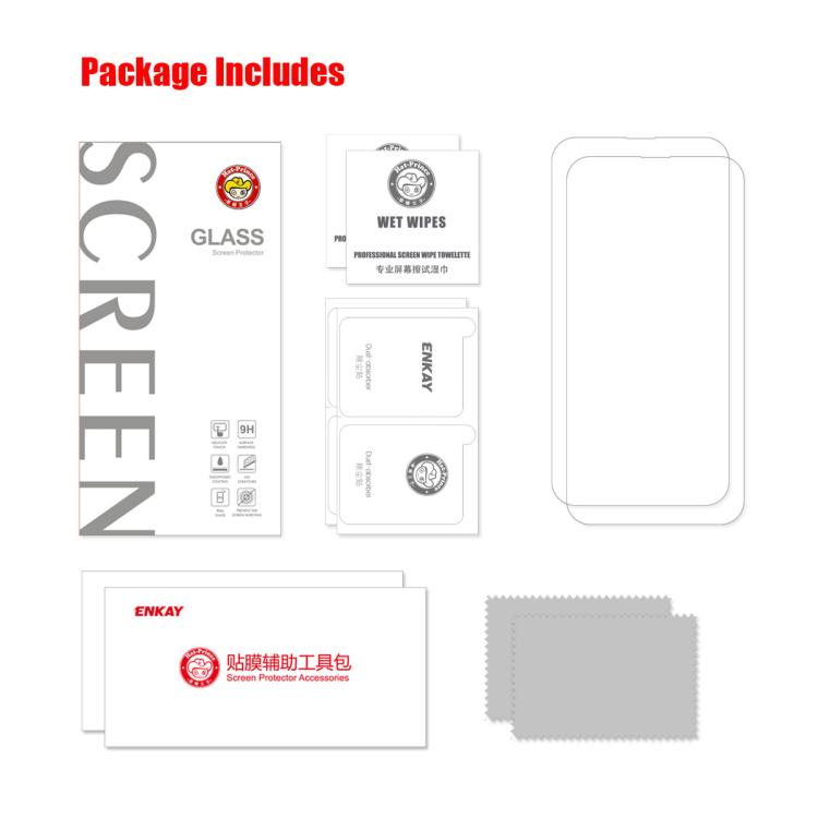 Película de Vidrio Templado Nkay para iPhone 16E 0,26mm 9H 2.5D Aluminio y Silicio (2 Piezas)