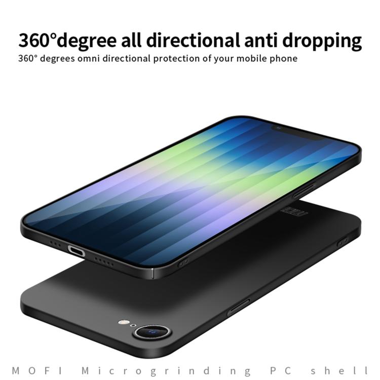 Funda rígida ultrafina de policarbonato esmerilado Mofi para iPhone 16E (Roja)