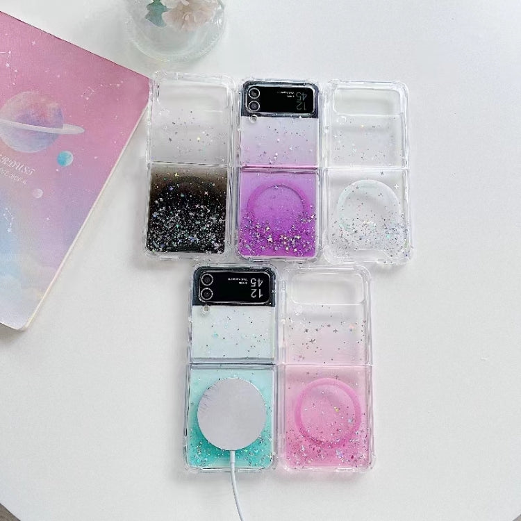 Funda de TPU con purpurina Magsafe para Samsung Galaxy Z Flip7 (rosa)