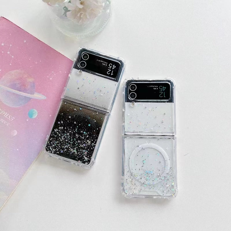 Funda de TPU con purpurina Magsafe para Samsung Galaxy Z Flip7 (morada)