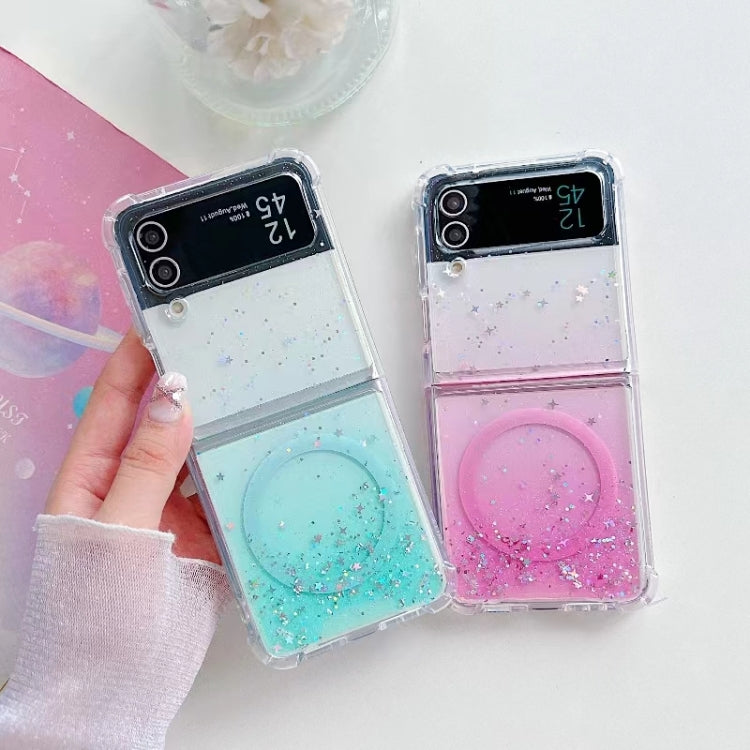 Funda de TPU con purpurina Magsafe para Samsung Galaxy Z Flip7 (morada)