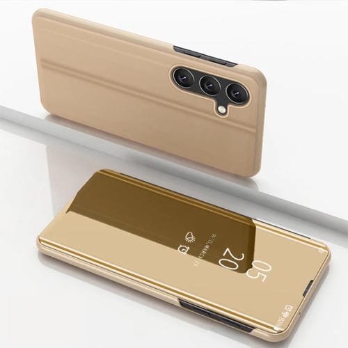 Funda para Teléfono Samsung Galaxy A55 Cuero Tapa Horizontal Espejo Soporte (Dorado)