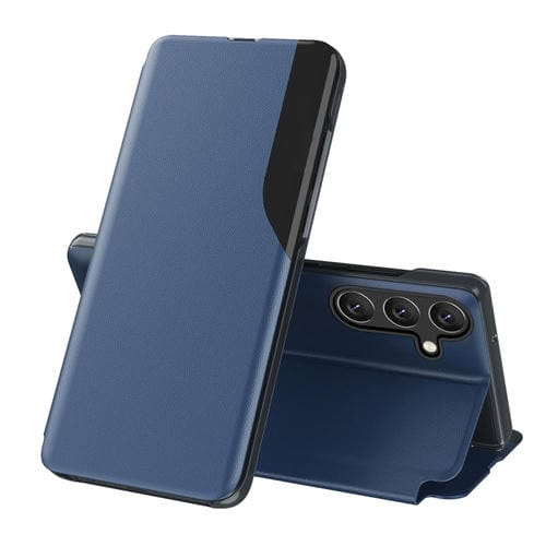 Funda Flip Holder para Samsung Galaxy A55 Atracción de Cuero (Azul Zafiro)