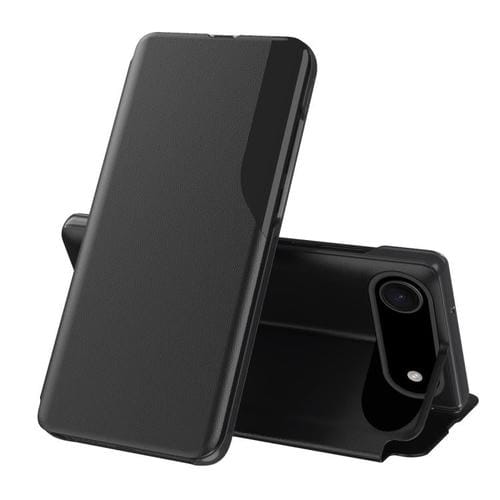Funda de cuero con tapa y pantalla lateral para iPhone 17 Air (negra)