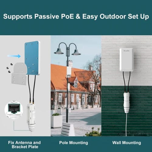Repetidor AP Inalámbrico Wavlink WN570HP2 Extensor WIFI 300 Mbps Resistente a la Intemperie para Exteriores Enchufe UE
