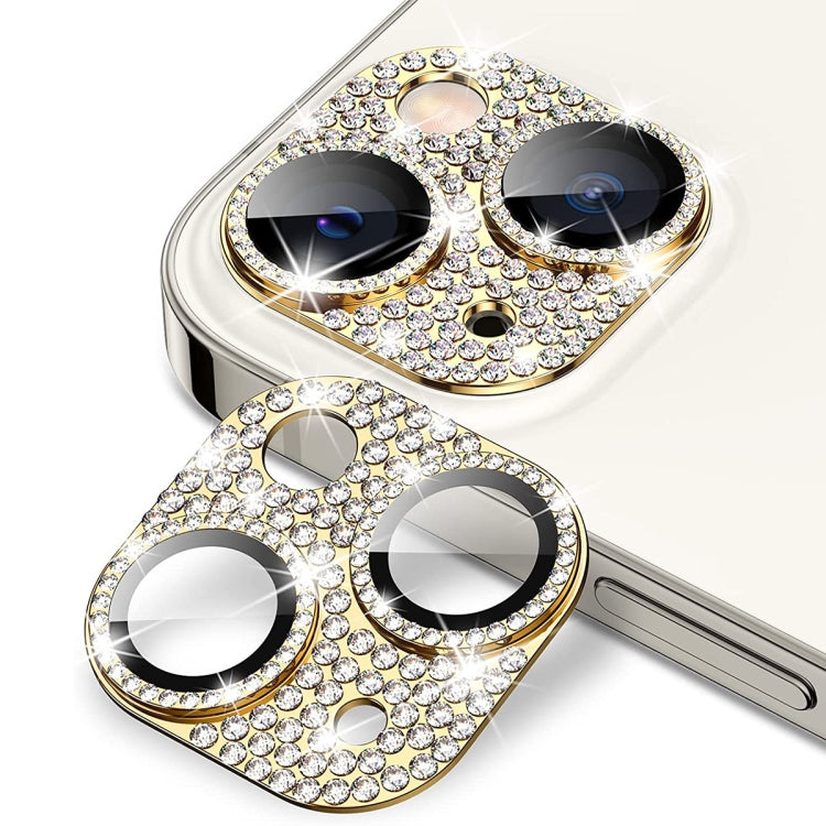 Lente de Cámara + Protector Vidrio Templado Enkay Hat-Prince Blink Diamond para iPhone 15/15 Plus (Dorado) - MOVILSTORE