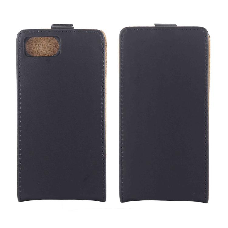 Funda de Cuero con Tapa Vertical para iPhone 16E con Ranura para Tarjetas (Negro)
