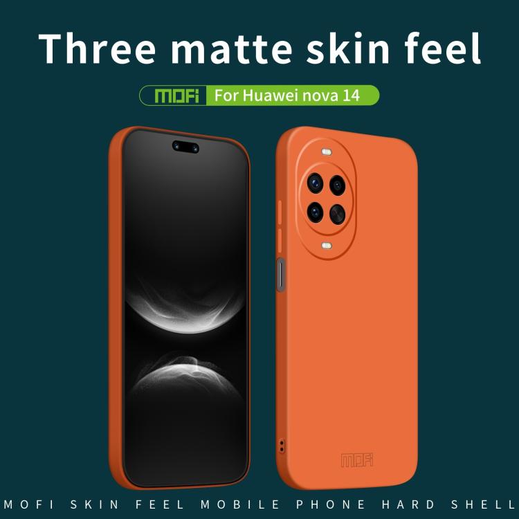Funda de PC con diseño integral para Huawei nova 14 MOFI Qin Series (naranja)