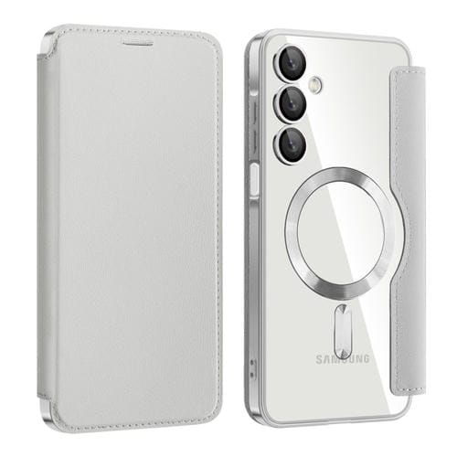 Funda de Cuero Antirrobo con Protección Magsafe Rfid para Samsung Galaxy A16 5G (Gris)
