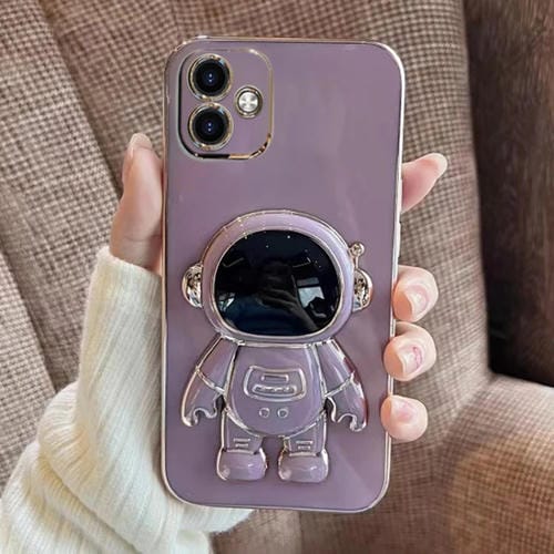 Funda para Teléfono Samsung Galaxy A04E con Soporte Astronauta Galvanizado (Púrpura)