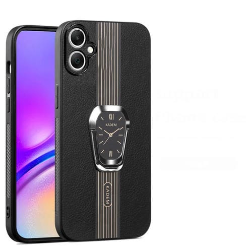 Funda para Teléfono Samsung Galaxy A04E Magnética con Parte Trasera de Cuero Litchi y Soporte (Negro)