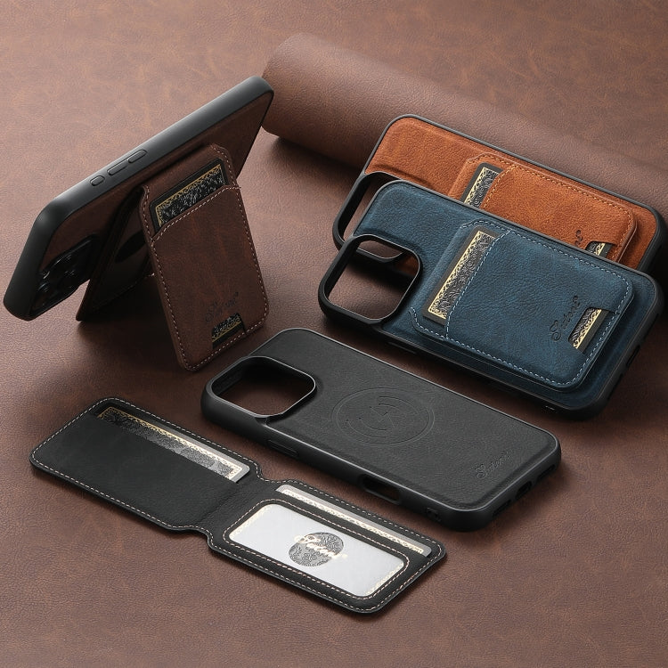 Funda para Teléfono Suteni H16 con Tapa Trasera Desmontable de Cuero Textura Lichi para iPhone 16E (Marrón)