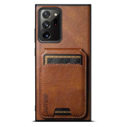 Funda para Samsung Galaxy Note20 Ultra 5G Suteni H02 Cuero con Soporte y Billetera (Marrón)