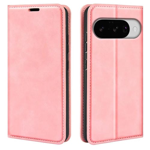 Funda de Cuero con Ventosa Magnética para Google Pixel 10/10 Pro (Rosa)
