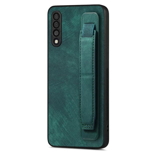 Funda Trasera Samsung Galaxy A50S Cuero con Soporte para Pulsera Retro (Verde)