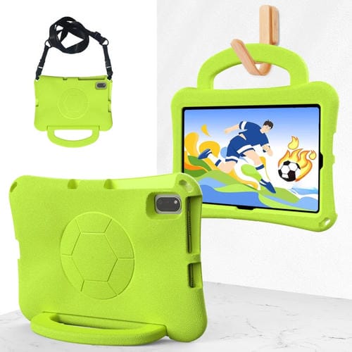 Funda para Tablet Samsung Galaxy Tab A7 10.4 T509 2022 Forma Balón de Fútbol Asa Eva A Prueba de Golpes (Verde Hierba)