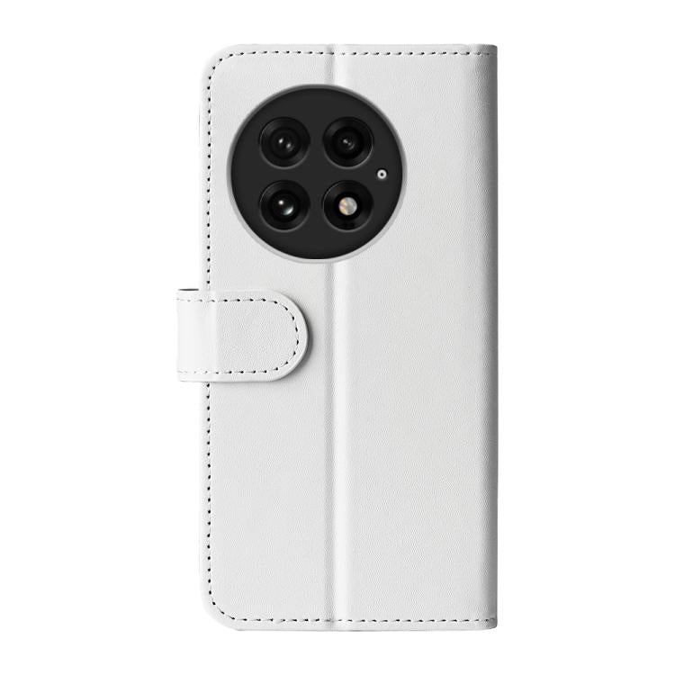 Funda de Cuero con Tapa Horizontal Textura R64 para OnePlus 13 (Blanca)
