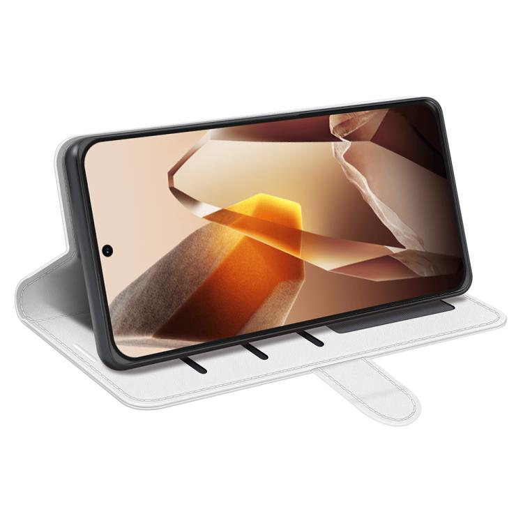 Funda de Cuero con Tapa Horizontal Textura R64 para OnePlus 13 (Blanca)